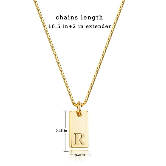 Gold Vermeil Letter R Pendant Necklace*Sterling Silver S925*Initial Letter*DD - Picture 4 of 5